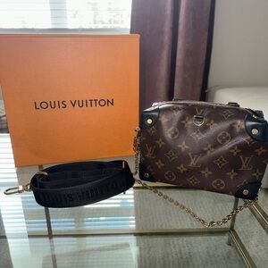 Louis Vuitton Monogram Petite Malle Souple Black Bag- AUTHENTIC!